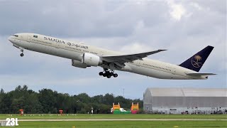 A Very Rare Saudia Boeing 777-3FG ER HZ-AK34 SV3124 Takeoff Manchester MAN To Riyadh RUD 26/08/2020