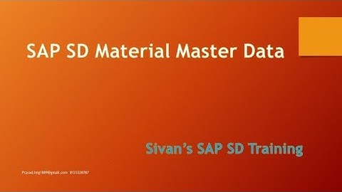 Material Master Data MM01 MM02 MM03 | Sivan