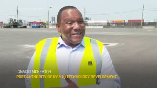 Busy cargo port tests robot street sweepers