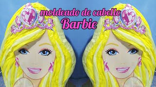 como hacer una piñata de barbie  / decoración de cabello moldeado