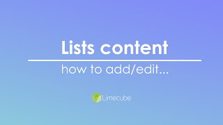 List type content | Limecube
