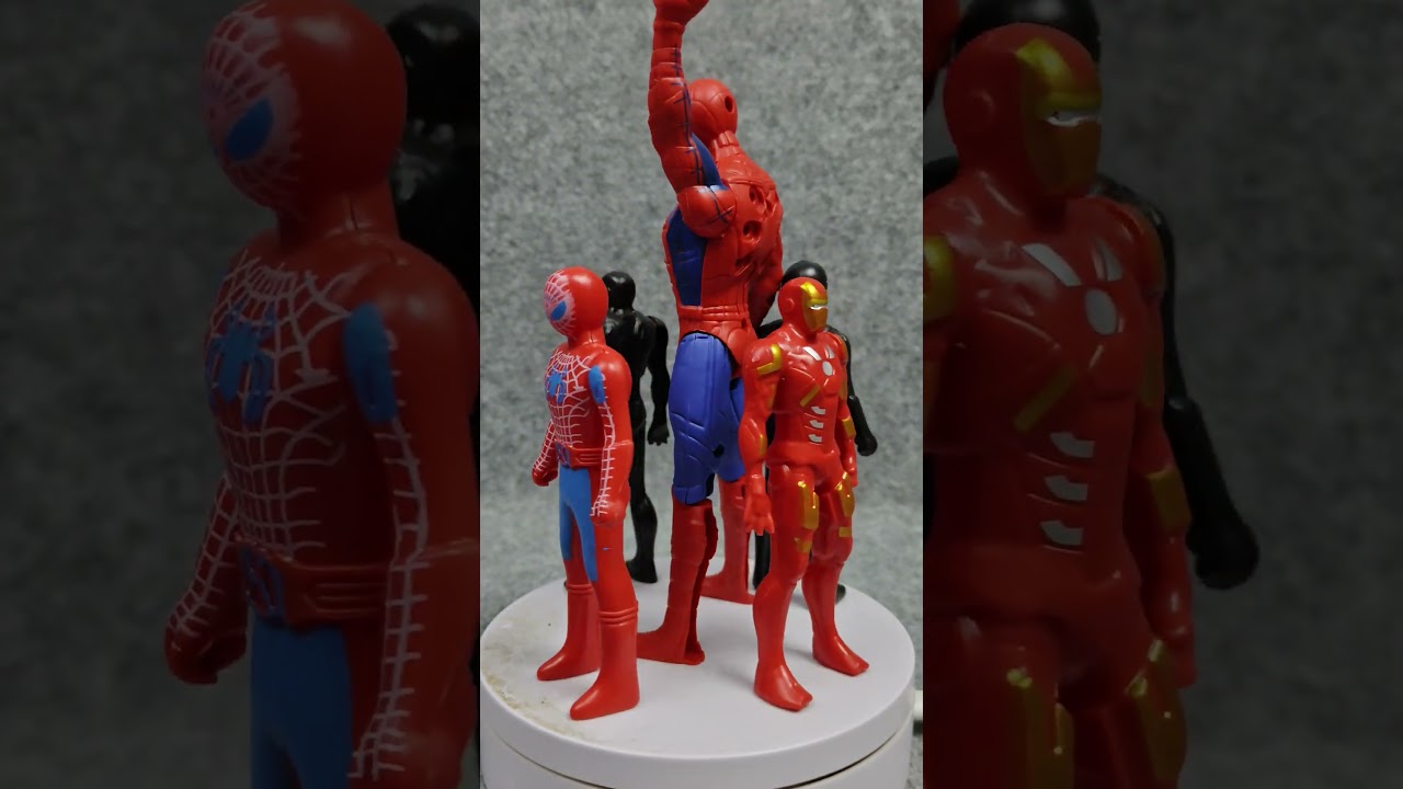 spider-Man ironman wachine toys Rotating video 