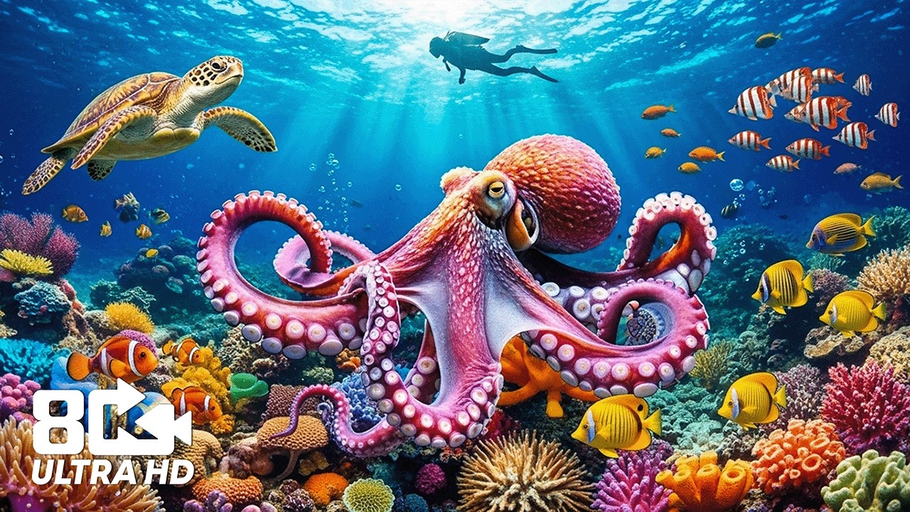 Hidden Ocean World 4K 🌊 Beautiful Sea Life & Calm Deep Water Views