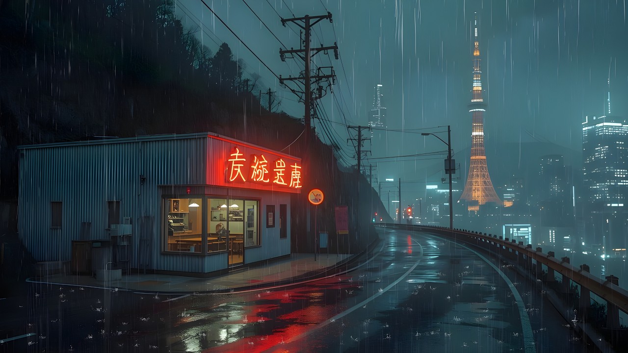 A Rainy 80s Tokyo Café That Feels Like a Memory ☔ Nostalgic Lofi for Sleep