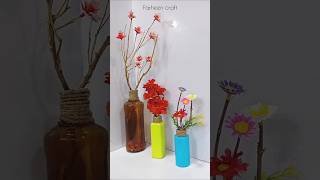 Reuse Plastic or Glass Bottle into aesthetic decor 🌸 #shorts