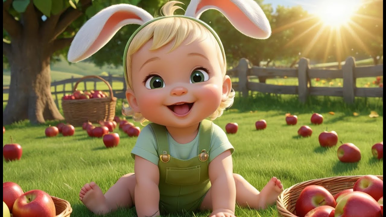 Farmer Rabbit  Apples in Fruit Garden | Fun Rabbit Song for Kids | Sweet Harvest Rhyme