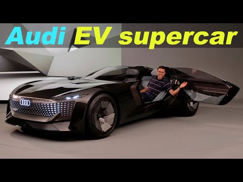 The Audi EV batmobile 🦇😉 with adjustable length! 😮 Audi skysphere roadster supercar