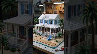 Mini Beach House Build That Feels So Satisfying! #minibuildstudio #asmr #architecture #construction