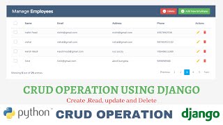 Django Crud Operations | Django Model Create ,Read ,Update and Delete | Django Tutorial | Hindi