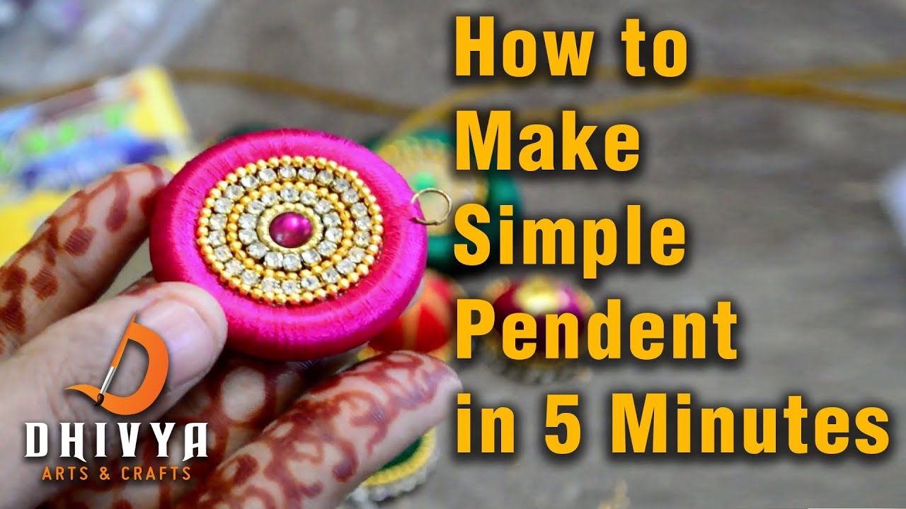how to make silk thread pendant at home | jewellery making | diy