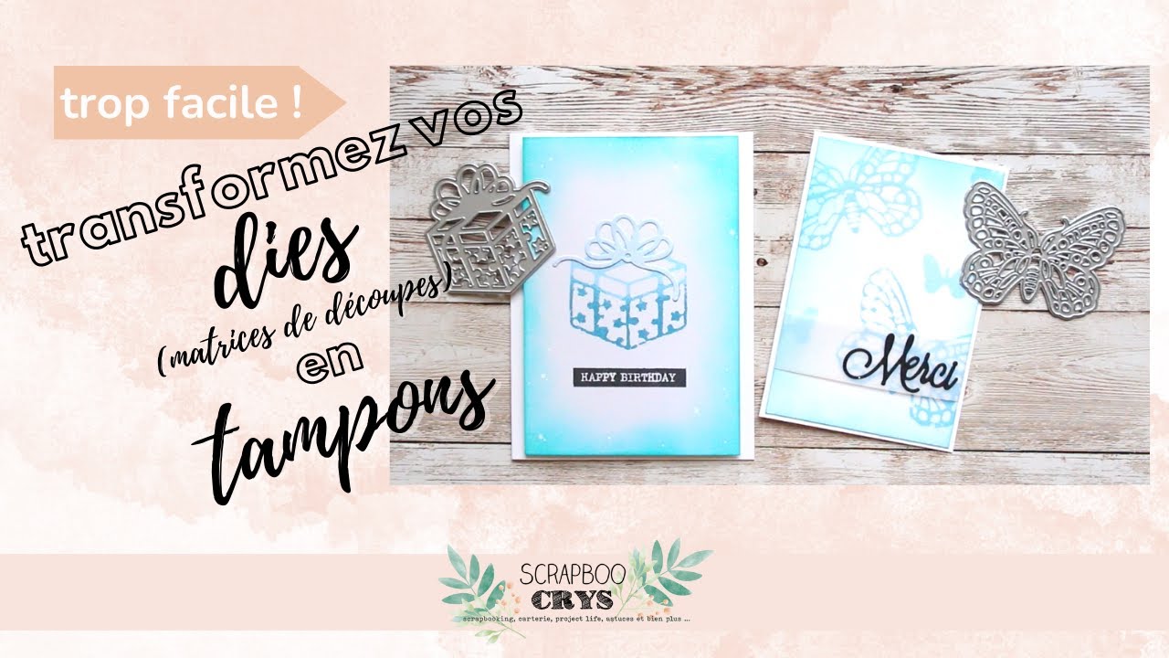 Utiliser ses DIES comme des TAMPONS ! Avec du matériel que vous avez chez vous ! #scrapbooking