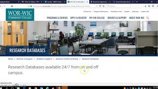 How To Access Wor Wic's Research Databases