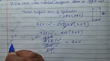 Find the height of a cylinder whose radius is 7 cm and the total