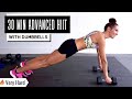 30 min advanced hiit  crossfit inspired emom with dumbbells  max calorie challenge