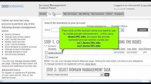 Private Nameserver - Create Private Nameservers at 000domains.com