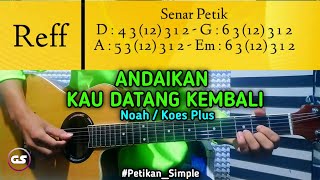 KUNCI GITAR petikan ANDAIKAN KAU DATANG KEMBALI - KOES PLUS / NOAH (Tutorial Gitar mudah)