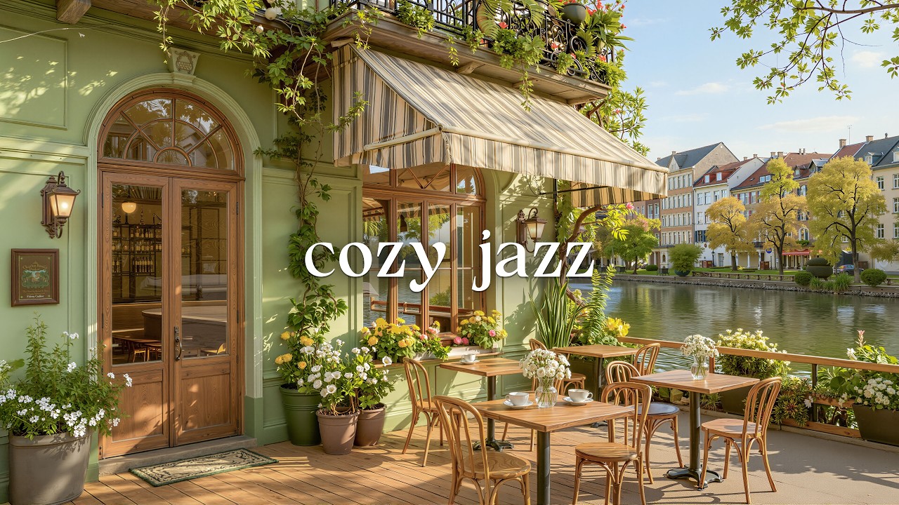 Riverside Jazz Café | Flowing Water, Soft Breeze & Deep Focus Moments