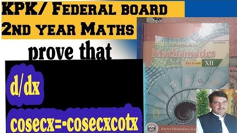 kpk /federal board 2nd year Maths #derivative of #cosecx by 1st principle rule
