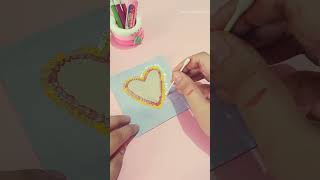 Easy Heart Canvas Painting Cute DIY Gift ldea ✨ #shorts #painting #trendingshorts #handmade #card