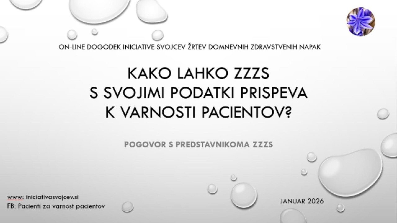 Kako lahko ZZZS s svojimi podatki pomaga k varnosti pacientov