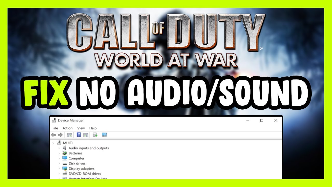 How to FIX Call of Duty: World at War No Audio/Sound Not Working - YouTube