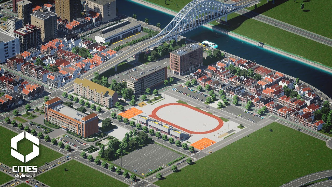 I designed a HUGE college campus in Cities Skylines 2!