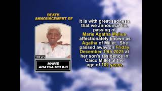Marie Agatha Melius  ~ Short Obituary