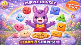 Purple Donkey Learning Shapes Learn 8 Shapes Educational Story For Kids & Toddlersw