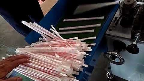 HT031 Single packing drink straw packing machine with two color printing