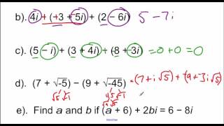 Pre-Calculus 2.4: Complex Numbers part 1