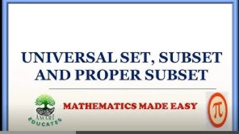 Universal Set and Subsets