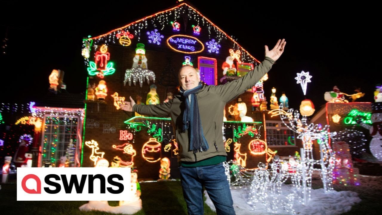 UK house switches on with 50,000 Christmas lights | SWNS