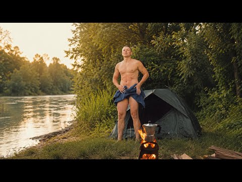 A Perfect Morning Alone | Camp Coffee by the River | ASMR Nature