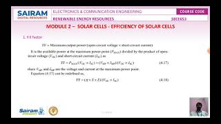 Lecture Video _18EE653_Module 2_ IV characteristics, effieciency of solar cells16 _RAJA GV