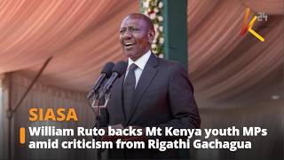 William Ruto Backs Mt Kenya Youth Mps Amid Criticism From Rigathi Gachagua