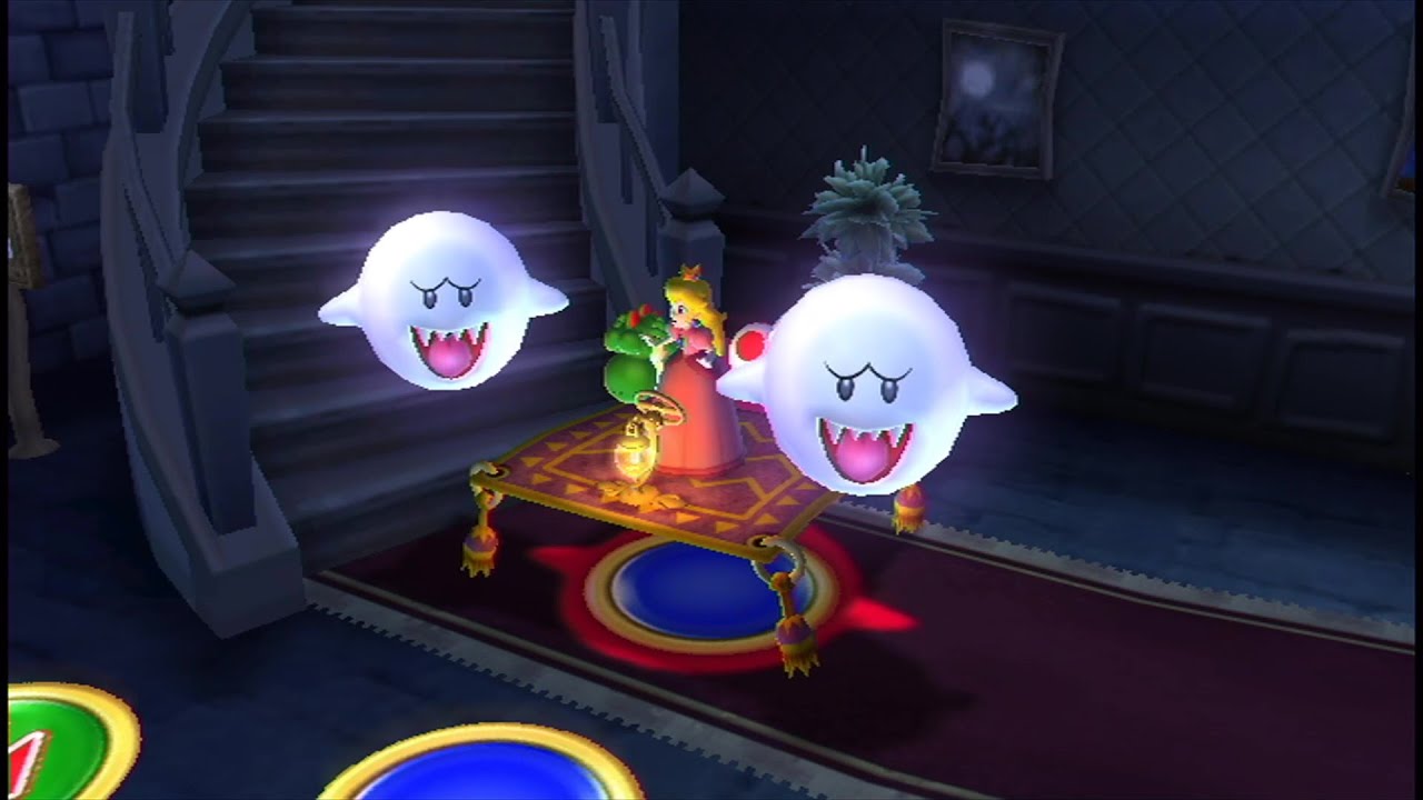 Mario Party 9 #1 Boo's Horror Castle (Peach Vs Wario Vs Yoshi Vs Toad)