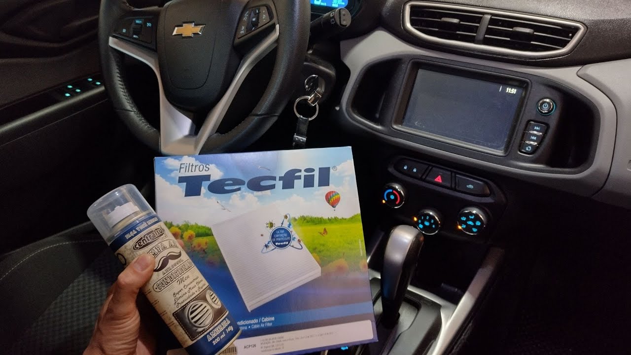 troca do filtro do ar condicionado do onix e higienização