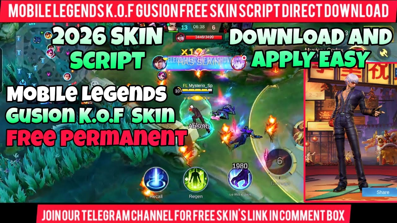 K' KOF SKIN SCRIPT NO PASSWORD | FULL EFFECTS AND FULL VOICE | LATEST PATCH | Acerage