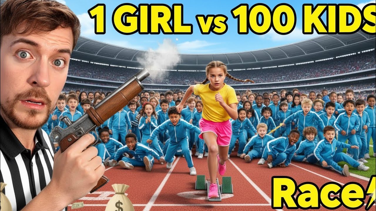 1 Girl VS 100 kids_Mr.Beast - YouTube