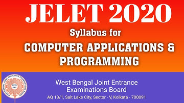 JELET SYLLABUS for COMPUTER APPLICATION & TECHNOLOGY