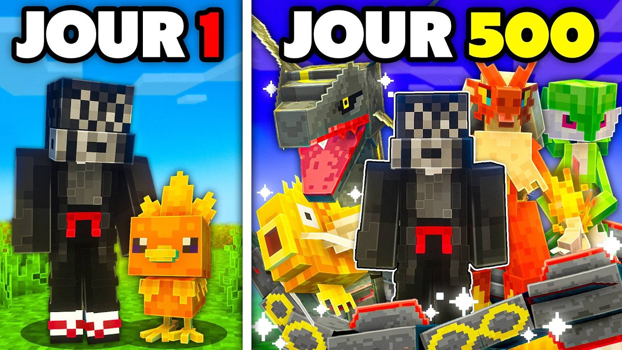 J'ai survécu 500 Jours sur MINECRAFT POKÉRAYOU (ft Etoiles, Gotaga, Julgane, ...)