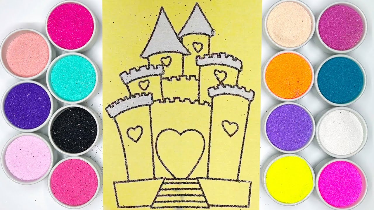 Kale - Şato Kum Boyaması | Çocuklar için Boyama Videoları