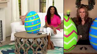Mr Cottontail 24 Oversized Lit Blow Mold Easter Egg on QVC