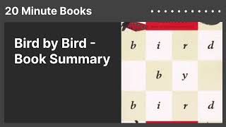 Bird by Bird - Book Summary