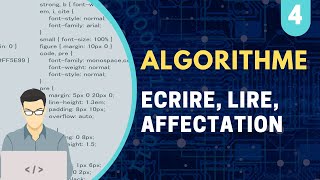 Algorithme 04 : instructions de base: écrire, lire et affectation (Darija)