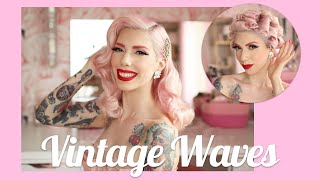 Vintage Waves Tutorial - Pinup Hairstyling using a Curling Iron