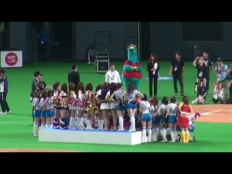 20130719 オールスター 札幌ドーム 試合後の集合写真 チアガールたちとこなつさん Youtube