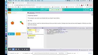 code.org, Lesson 7 level 1. Sprites #1   Interactive Animations and Games '22 '23   Code org