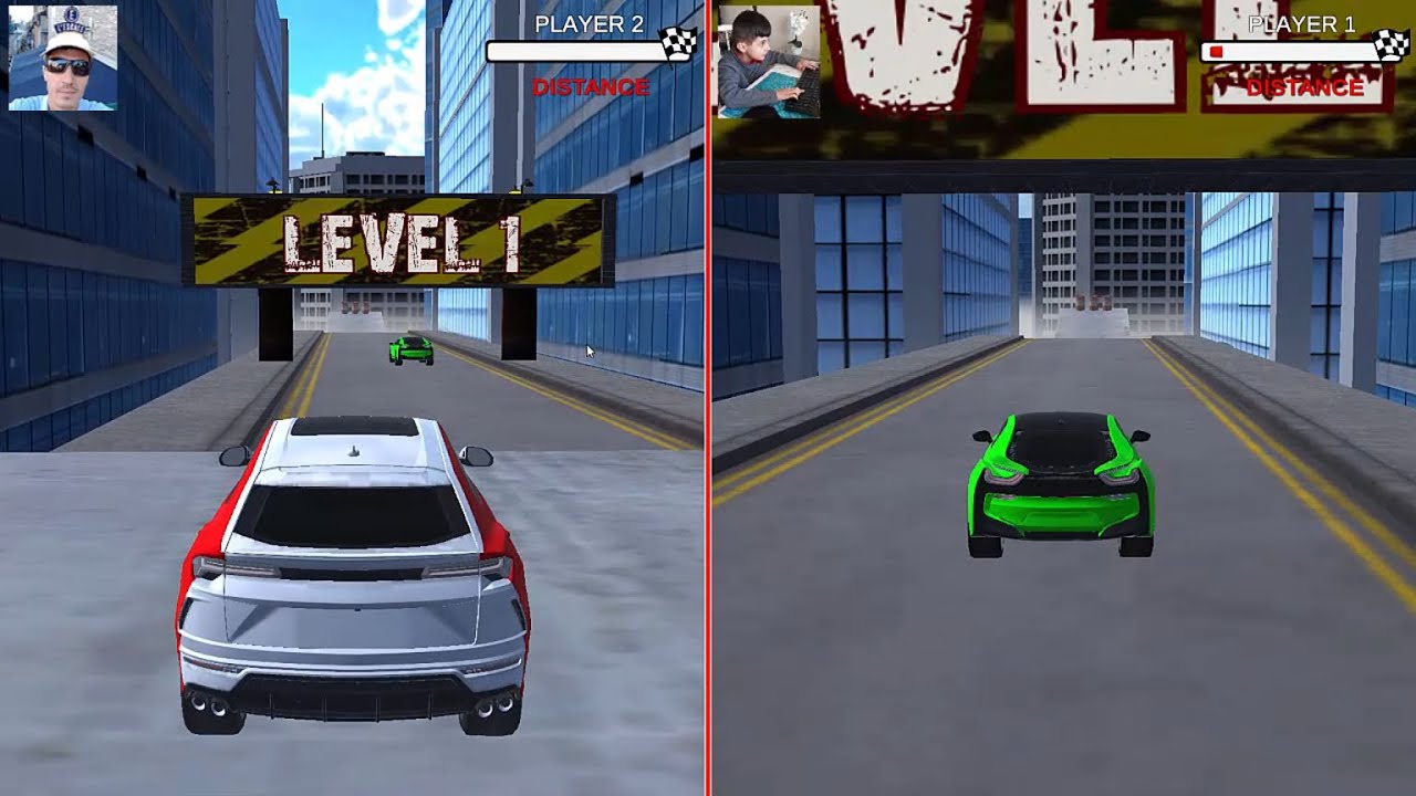 Cartoon Stunt Car Game Two Players Gameplay 