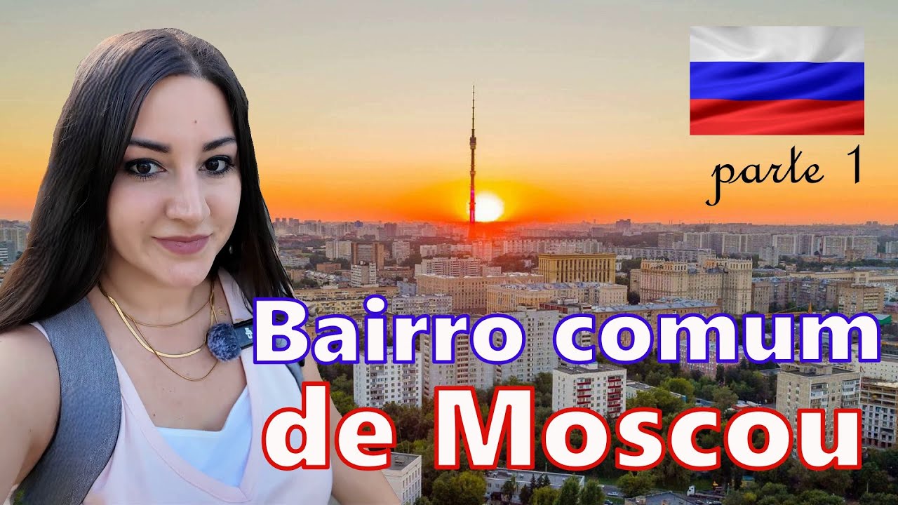 Como são correio antigo, hospital e ruas no bairro comum de Moscou?